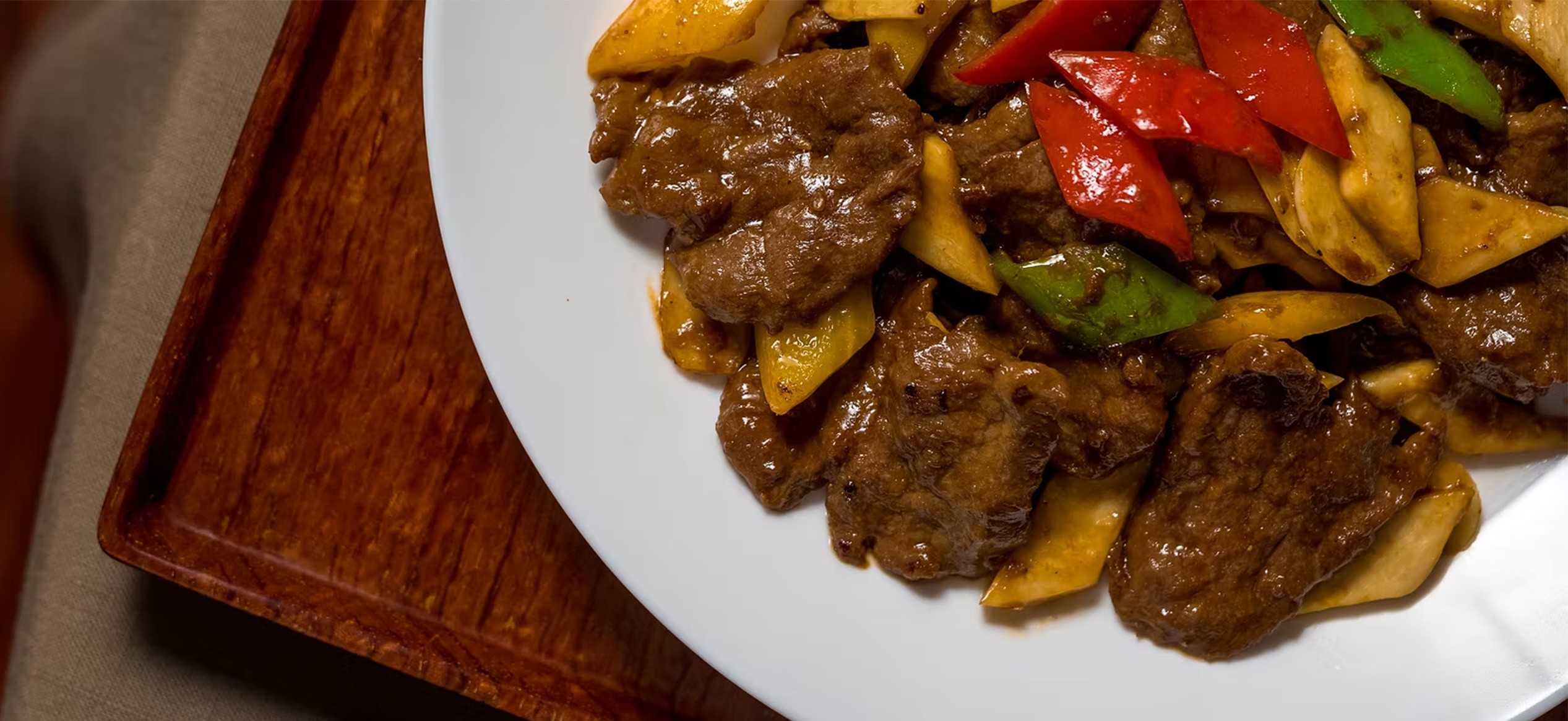 Roasted venison slices with king oyster mushrooms Shen Jianfeng