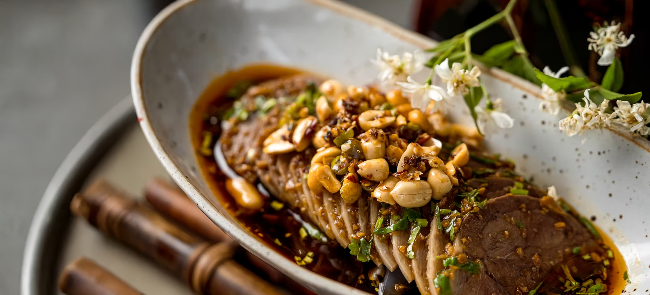 Sichuan style hot and sour venison tendon